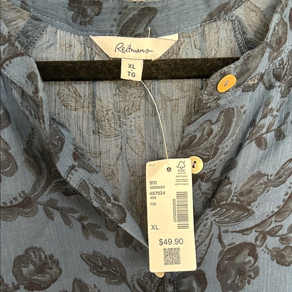 NWT Reitmans Navy Floral Blouse - Picture 6 of 6